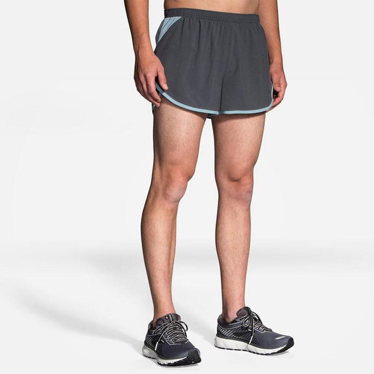 Brooks Hightail 3 Split Men's Running Shorts - Grey (09521-JXCQ)